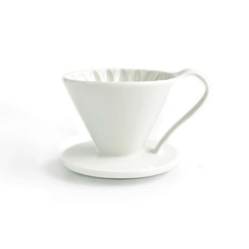 Cafec Arita Ware Flower Dripper ceramiczny Cup 1 Magnolia White