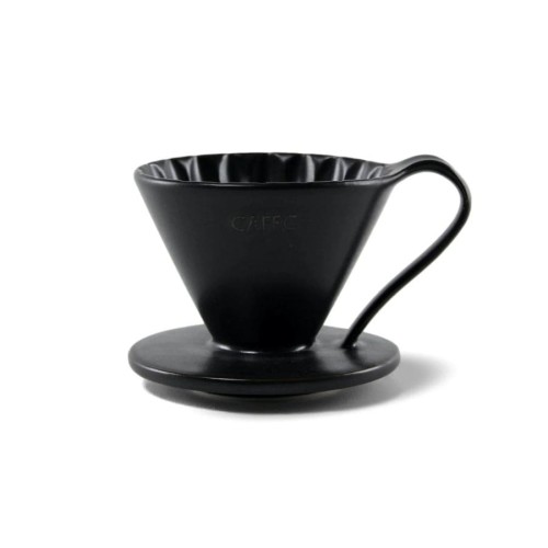 Cafec Arita Ware Flower Dripper ceramiczny Cup 1 Matte Black