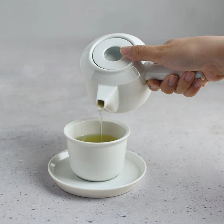 Kinto LT kyusu teapot 300ml white | CoffeeLove