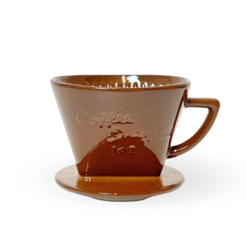 Cafec Arita Ware Trapezoid Dripper 102 Chocolate Brown