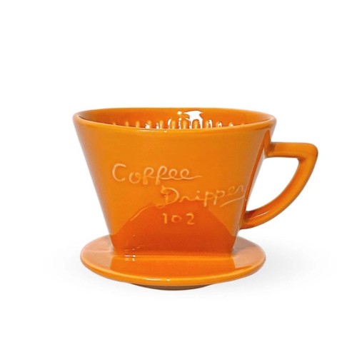 Cafec Arita Ware Trapezoid Dripper 102 Papaya Orange