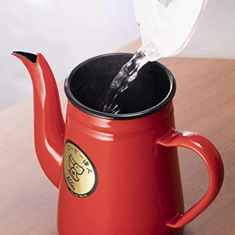 Kalita Enamel Pot Kettle 1.0 l Red | CoffeeLove