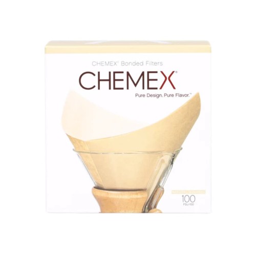 Chemex filtry 6-8-10 filiżanek brązowe kwadratowe FSU-100 100 sztuk