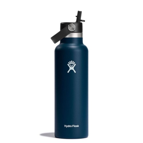 Hydro Flask 621 ml Standard Mouth Flex Straw Cap Indigo Butelka termiczna z ustnikiem morska