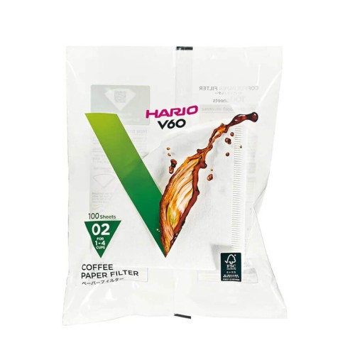Hario Filtry papierowe białe V60-02 100 sztuk