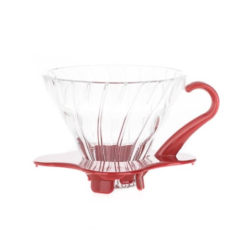 Hario V60-01 dripper szklany czerwony