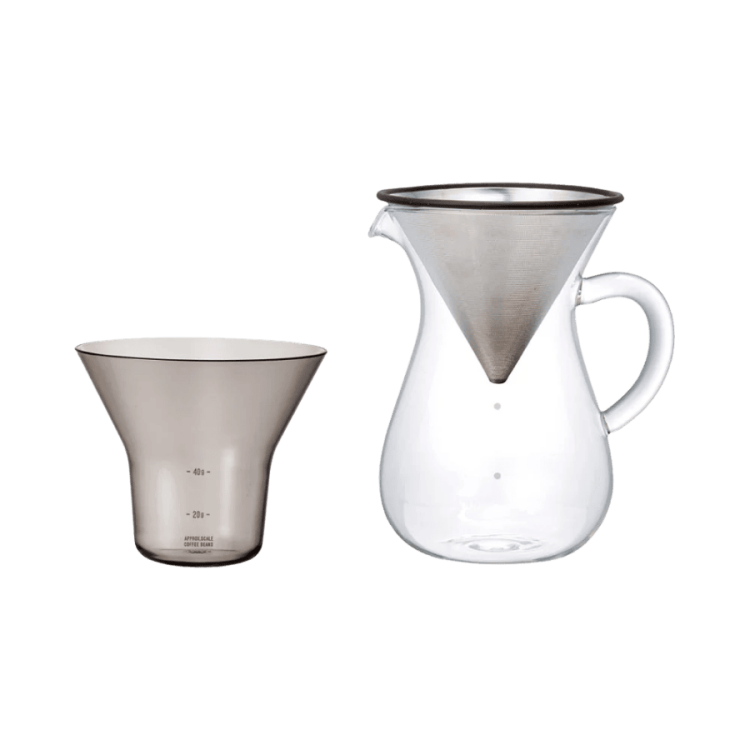 Kinto Zestaw z dripperem stalowym 4 Cup | CoffeeLove