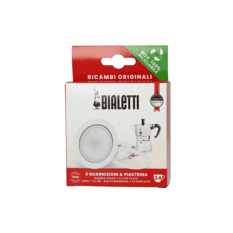 Bialetti uszczelki i sitko do kawiarek aluminiowych 3/4TZ | CoffeeLove