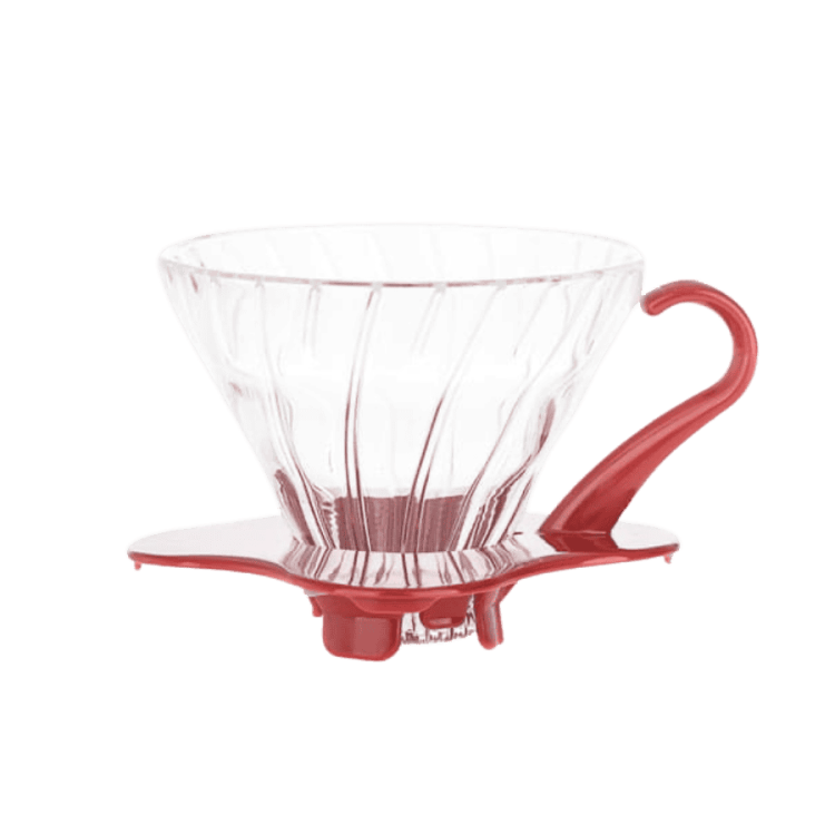 Hario V60-01 dripper szklany czerwony | CoffeeLove
