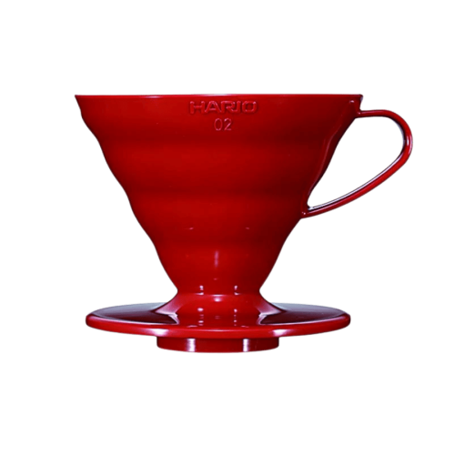 Hario dripper V60-02 plastikowy czerwony | CoffeeLove