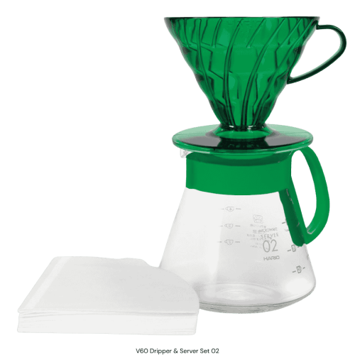 V60 Dripper Server Set Bamboo Green | CoffeeLove
