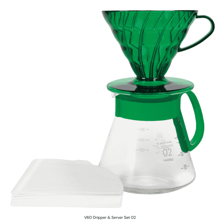 V60 Dripper Server Set Bamboo Green | CoffeeLove