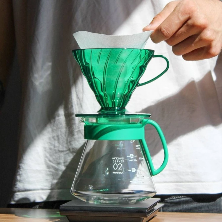 V60 Dripper Server Set Bamboo Green | CoffeeLove
