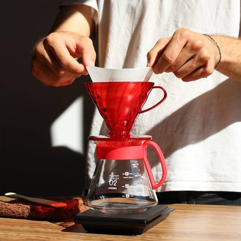 V60 Dripper Server Set Desert Red | CoffeeLove