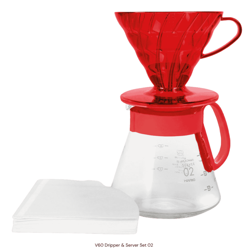 V60 Dripper Server Set Desert Red | CoffeeLove