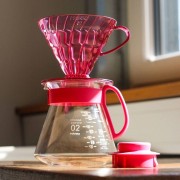 Hario V60 Dripper &amp; Server Set 02 Flamingo Pink | CoffeeLove