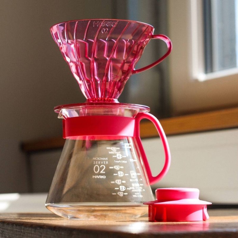 Hario V60 Dripper &amp; Server Set 02 Flamingo Pink | CoffeeLove
