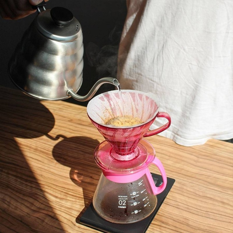 Hario V60 Dripper &amp; Server Set 02 Flamingo Pink | CoffeeLove