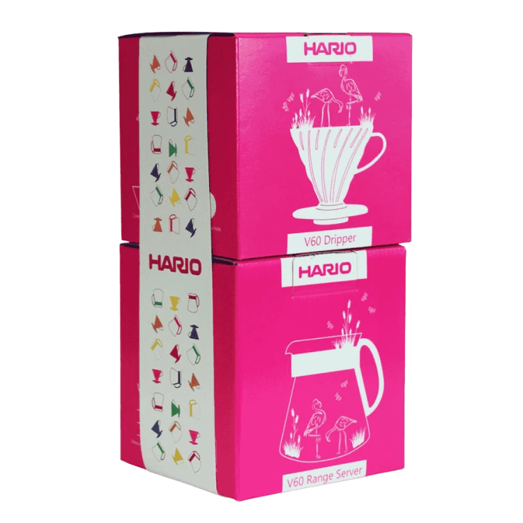 Hario V60 Dripper &amp; Server Set 02 Flamingo Pink | CoffeeLove