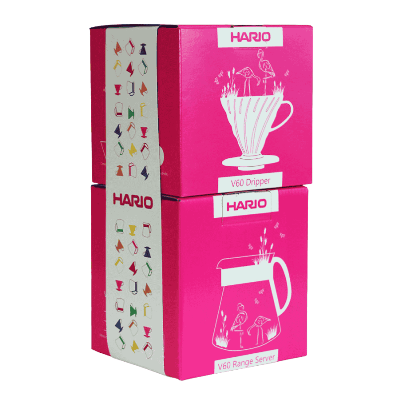 Hario V60 Dripper &amp; Server Set 02 Flamingo Pink | CoffeeLove