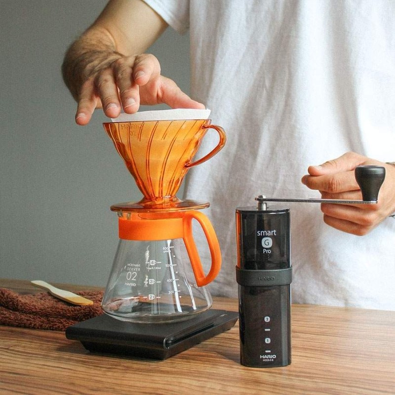 Hario V60 Dripper & Server Set 02 Kai Orange | CoffeeLove