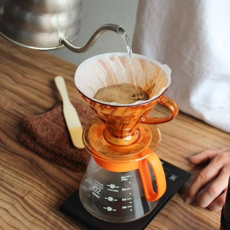 Hario V60 Dripper & Server Set 02 Kai Orange | CoffeeLove