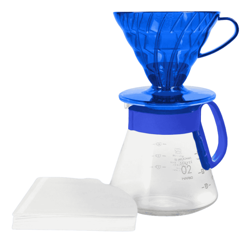 Hario V60 Dripper Server Set 02 Ocean Blue | CoffeeLove