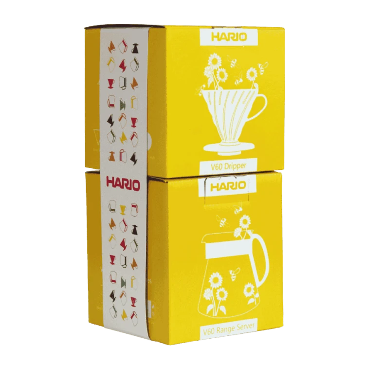 Hario V60 Dripper Server Set 02 Sunflower Yellow | CoffeeLove