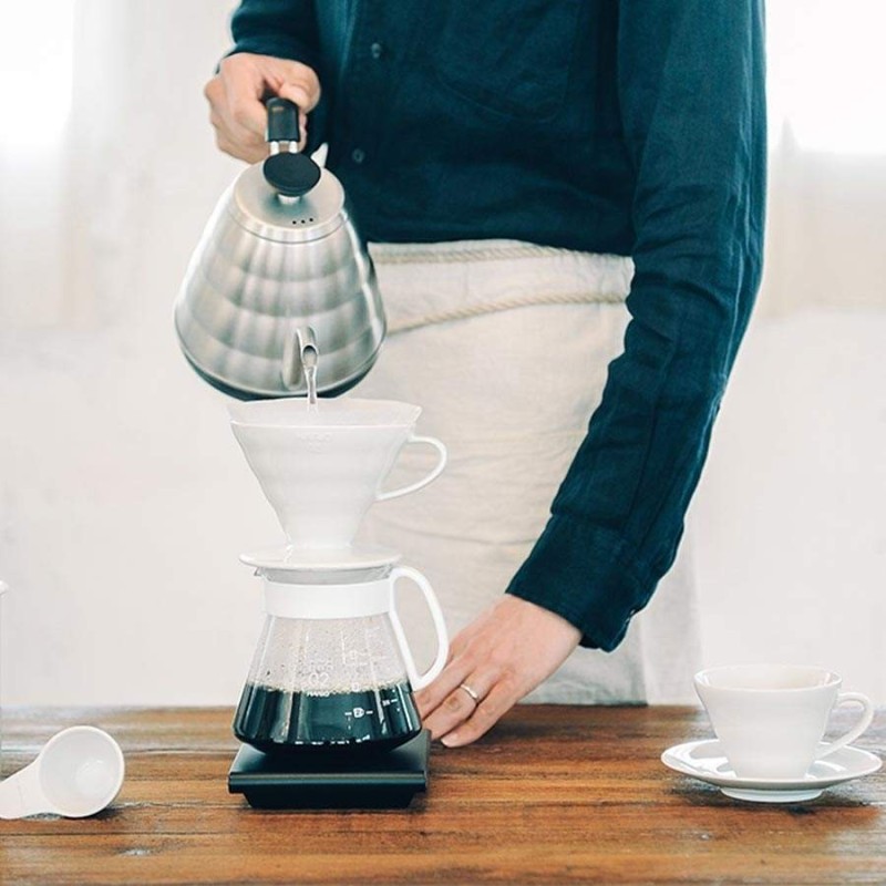 Hario V60 Ceramic Dripper Set 02 - White | CoffeeLove