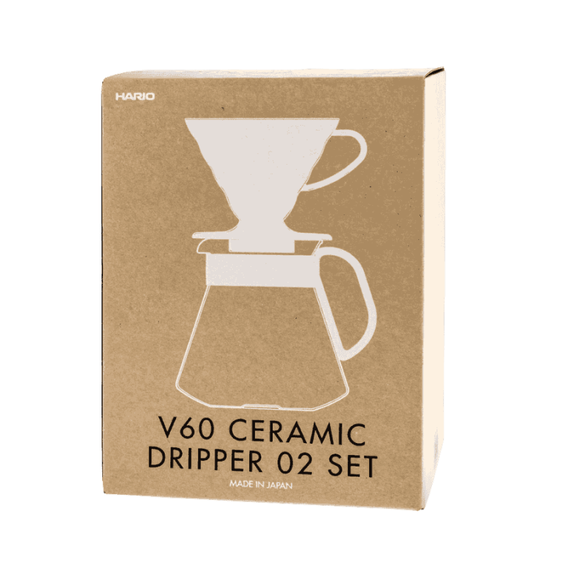 Hario V60 Ceramic Dripper Set 02 - White | CoffeeLove
