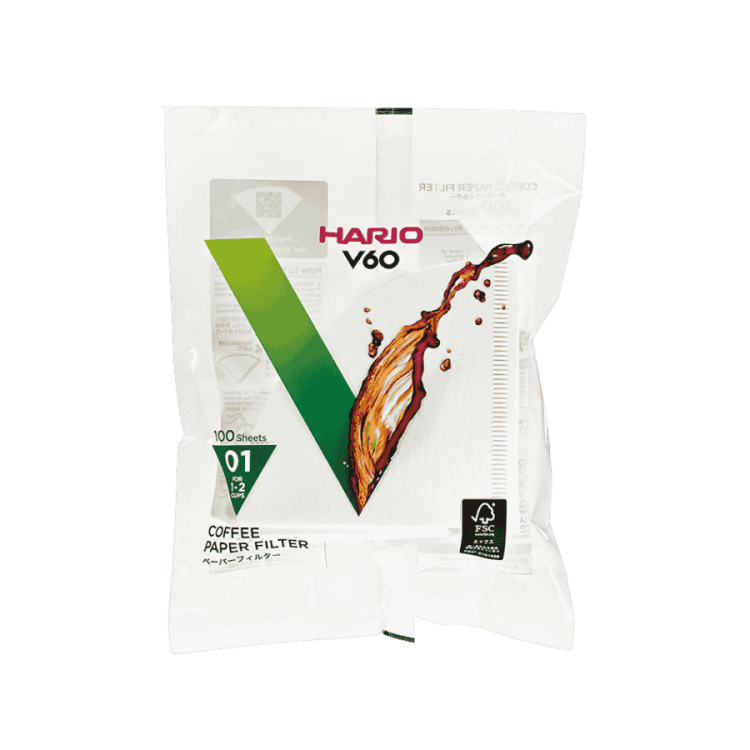 Hario Filtry papierowe białe V60-01 białe 100 sztuk | CoffeeLove