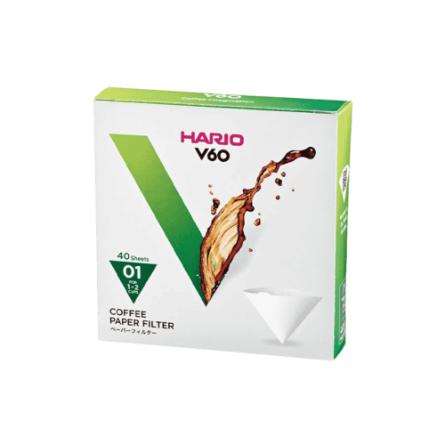 Hario Filtry papierowe V60-01 białe 40 sztuk | CoffeeLove