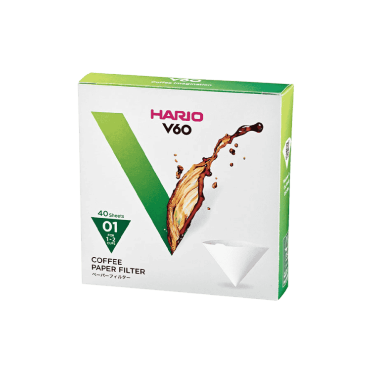 Hario Filtry papierowe V60-01 białe 40 sztuk | CoffeeLove