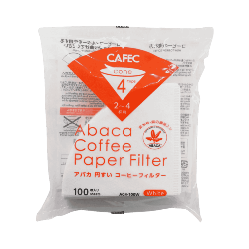 Cafec Abaca Cup 4 filtry białe do V60-02 100 sztuk | CoffeeLove