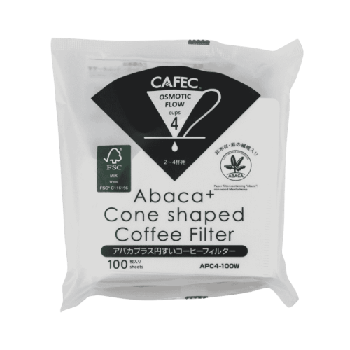 Cafec Abaca+ Cup 4 filtry białe do V60-02 | CoffeeLove