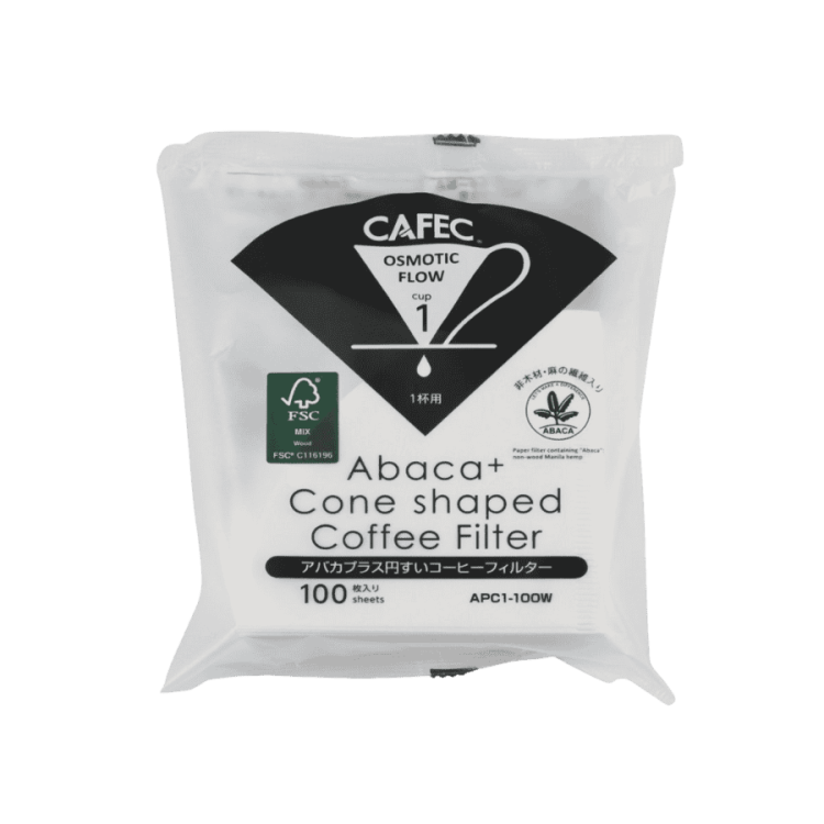 Cafec Abaca+ Cup 1 filtry białe do V60-01 | CoffeeLove