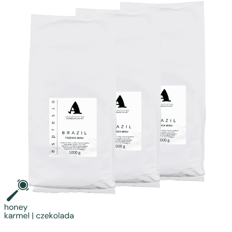 Zestaw kaw Audun Brasi Miaki Espresso 3x1 kg | CoffeeLove