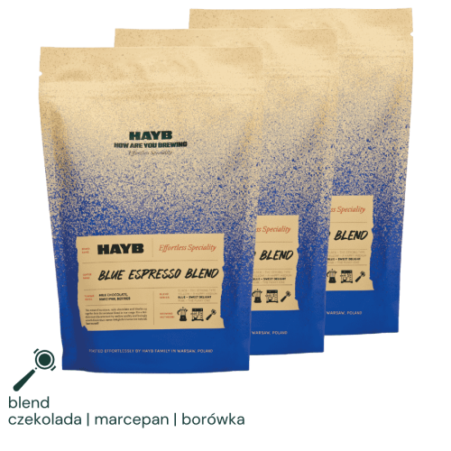 Zestaw kaw HAYB Blue Espresso Blend 3x1 kg | CoffeeLove
