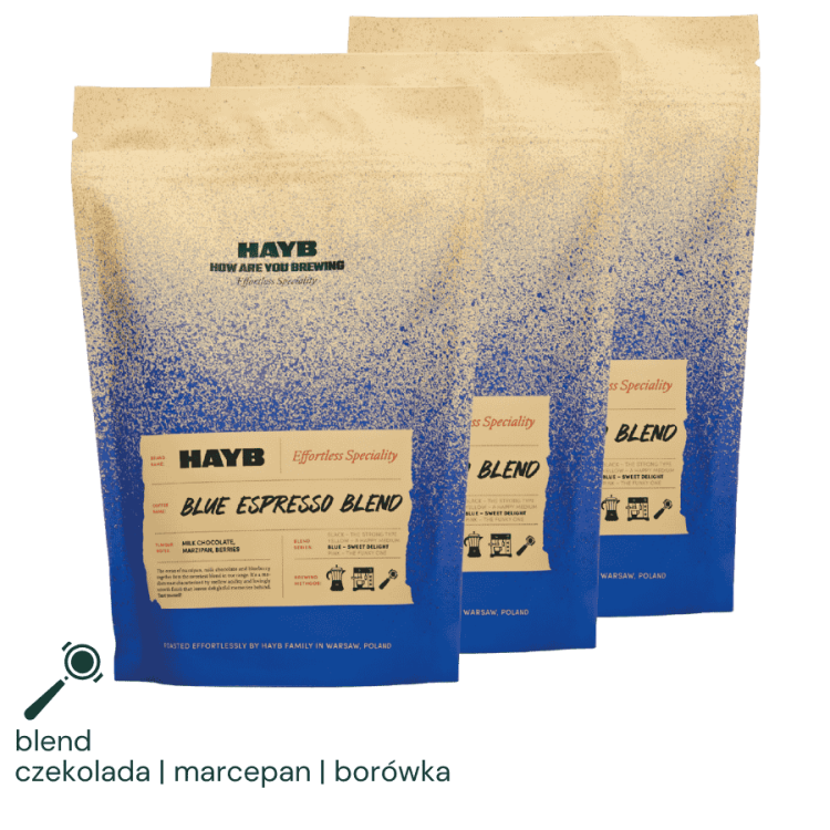 Zestaw kaw HAYB Blue Espresso Blend 3x1 kg | CoffeeLove