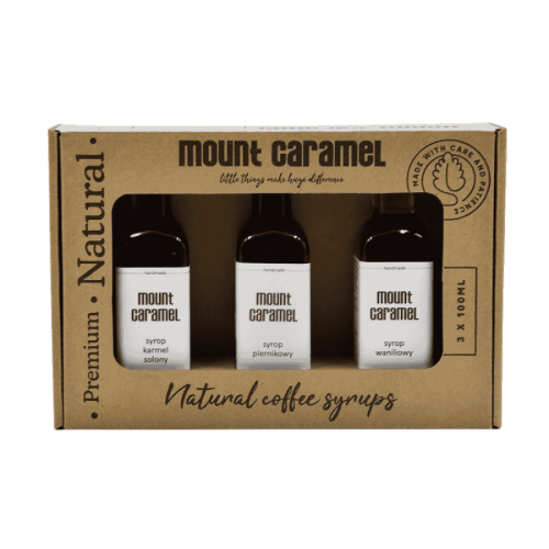 Mount Caramel Zestaw syropów 3 x 100ml - Piernik, Solony Karmel, Wanilia