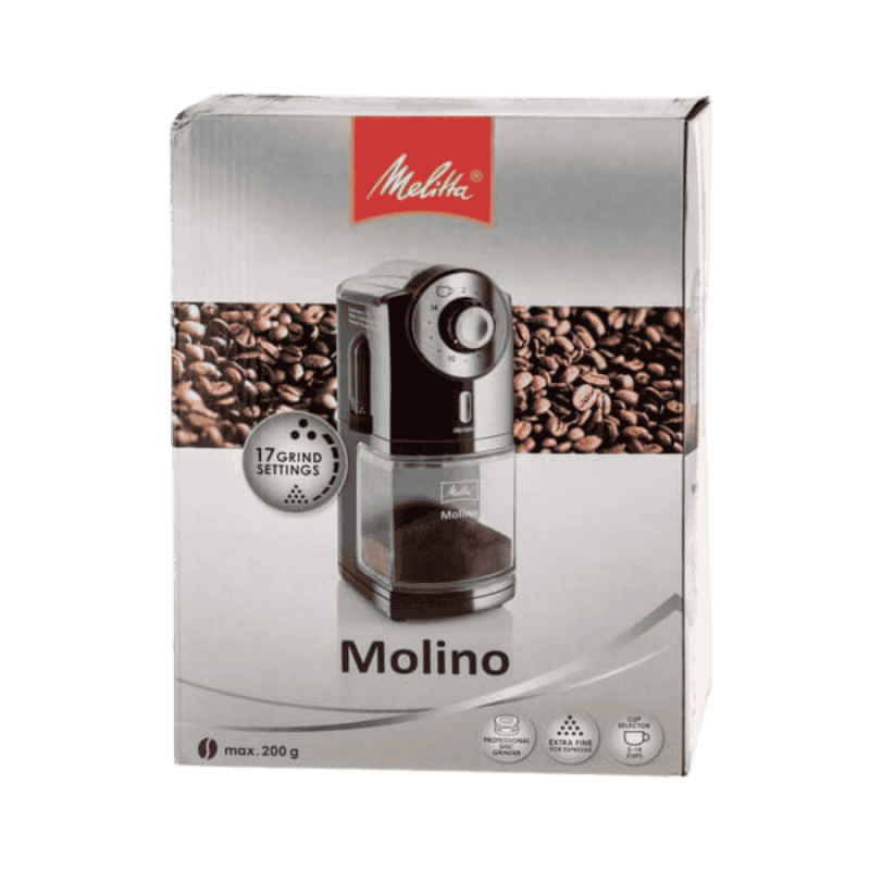 Melitta Molino automatyczny młynek do kawy czarno-czerwony | CoffeeLove