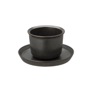 Kinto LT cup & saucer 160 ml czarka ze spodkiem czarna | CoffeeLove