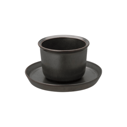 Kinto LT cup & saucer 160 ml czarka ze spodkiem czarna | CoffeeLove
