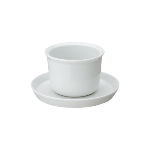 Kinto LT cup & saucer 160 ml czarka ze spodkiem biała | CoffeeLove