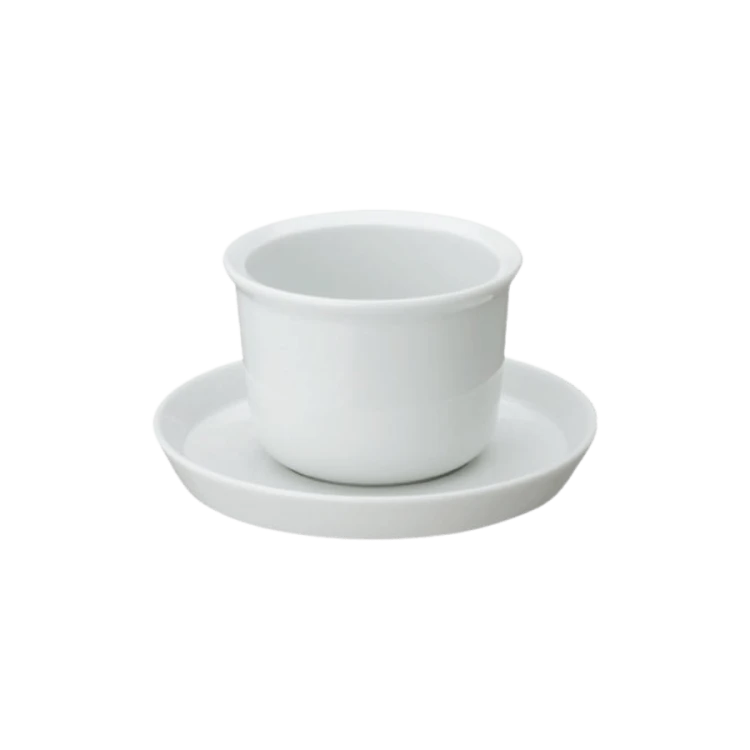 Kinto LT cup & saucer 160 ml czarka ze spodkiem biała | CoffeeLove