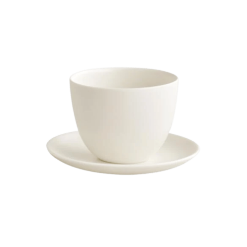 Kinto Pebble cup & saucer 180 ml czarka ze spodkiem biała | CoffeeLove