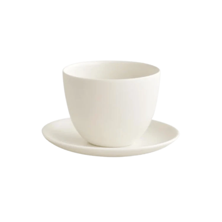 Kinto Pebble cup & saucer 180 ml czarka ze spodkiem biała | CoffeeLove