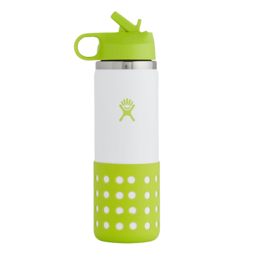 Hydro Flask 591 ml Kids Wide Mouth Straw Jungle Butelka termiczna biało-zielona