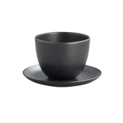 Kinto Pebble cup & saucer 180 ml czarka ze spodkiem czarna | CoffeeLove