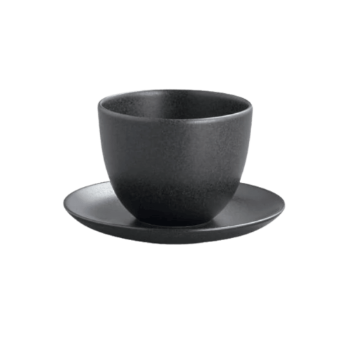 Kinto Pebble cup & saucer 180 ml czarka ze spodkiem czarna | CoffeeLove